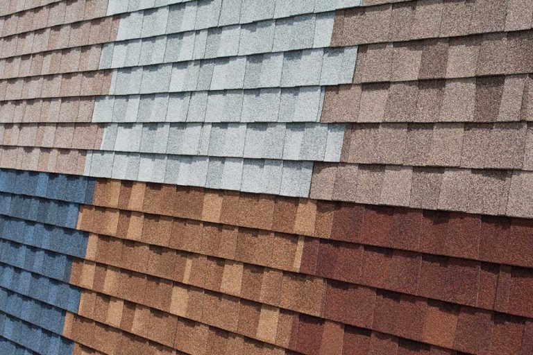 Asphalt roofing shingles with different colors on display, What Color Do Asphalt Shingles Come In? [And which of these 5 shades should you choose?]