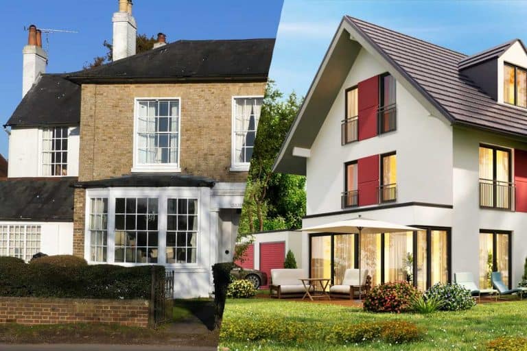 A collage of a house with hip roof and a house with gable roof, What Is The Difference Between A Hip Roof And A Gable Roof?