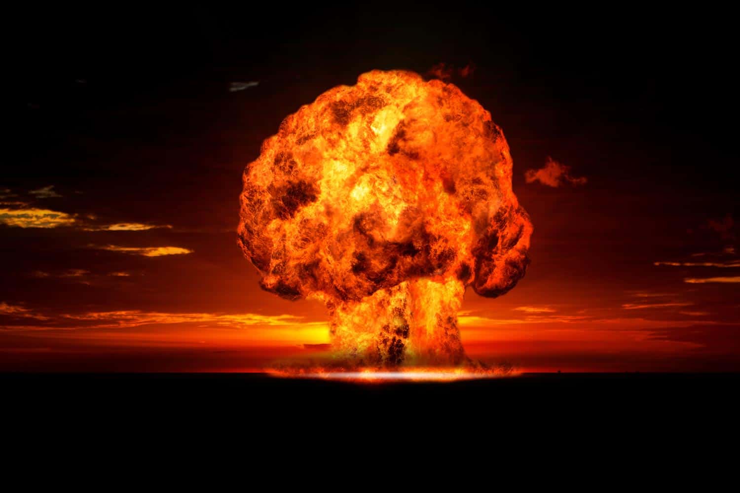 Nuclear explosion in an outdoor setting