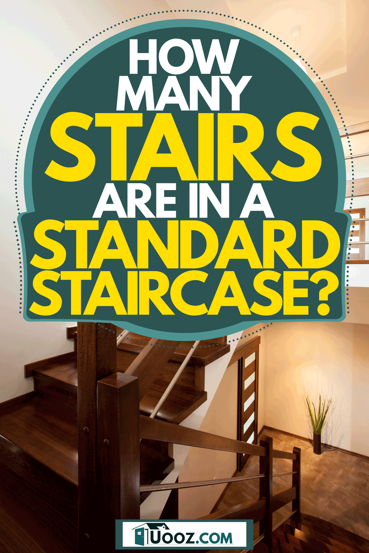 A wooden staircase of a rustic themed farmhouse, How Many Stairs are in a Standard Staircase?