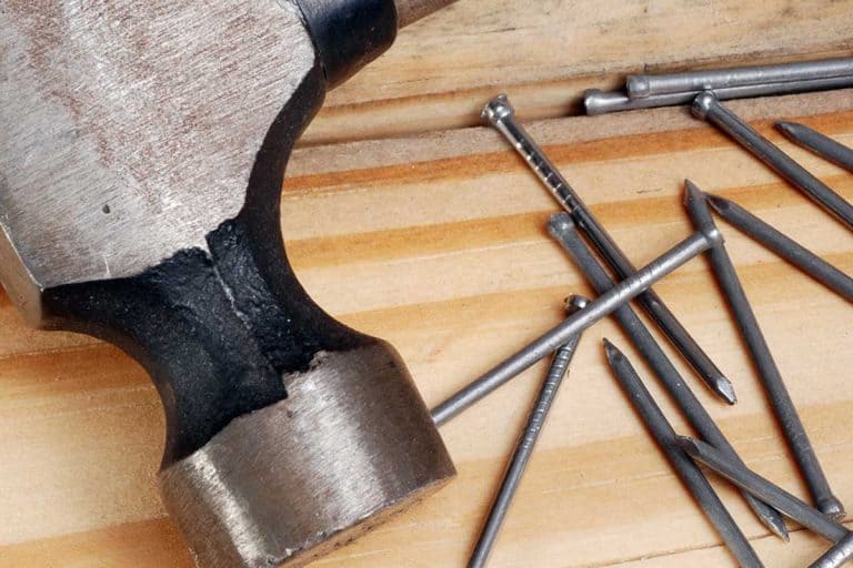 Hammer and nails on wood, Can You Use A Hammer With Brad Nails?