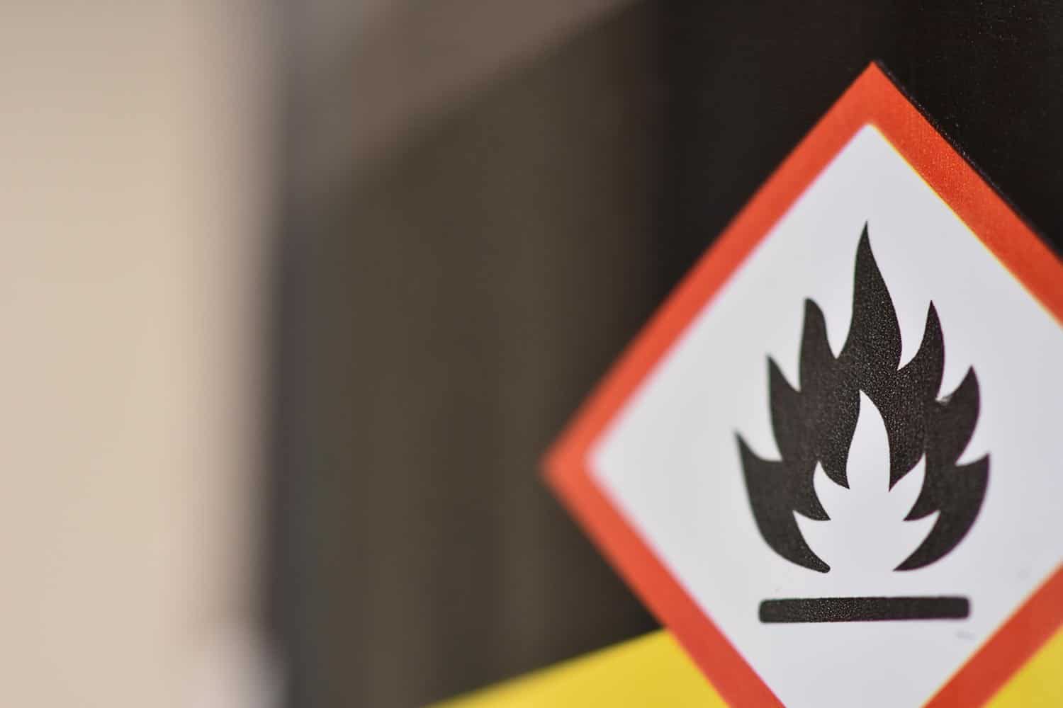 A flammable sign