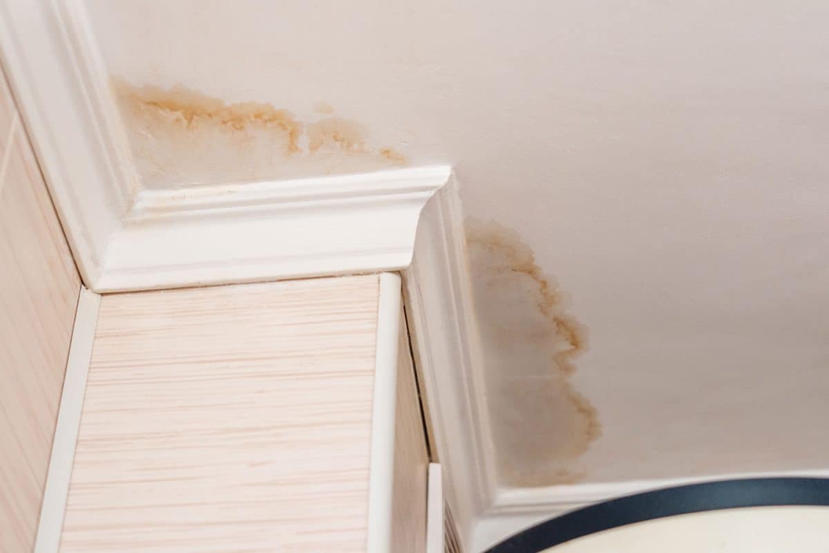Water leakage in the ceiling due to heavy down pour or holes in the ceiling