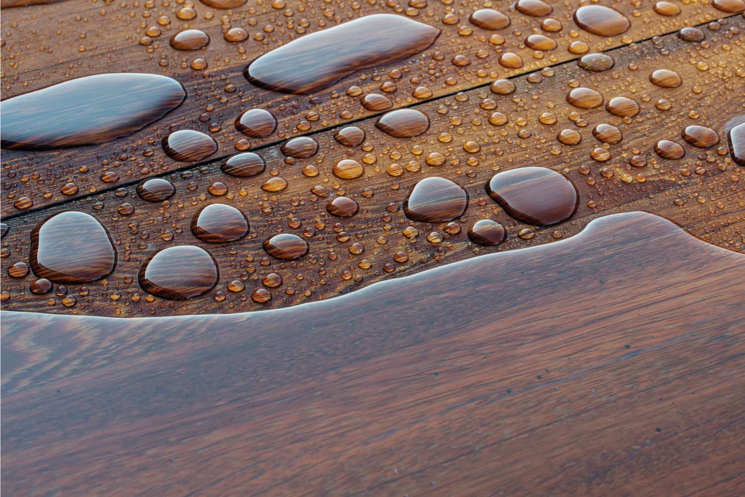 hardwood floor with water drops