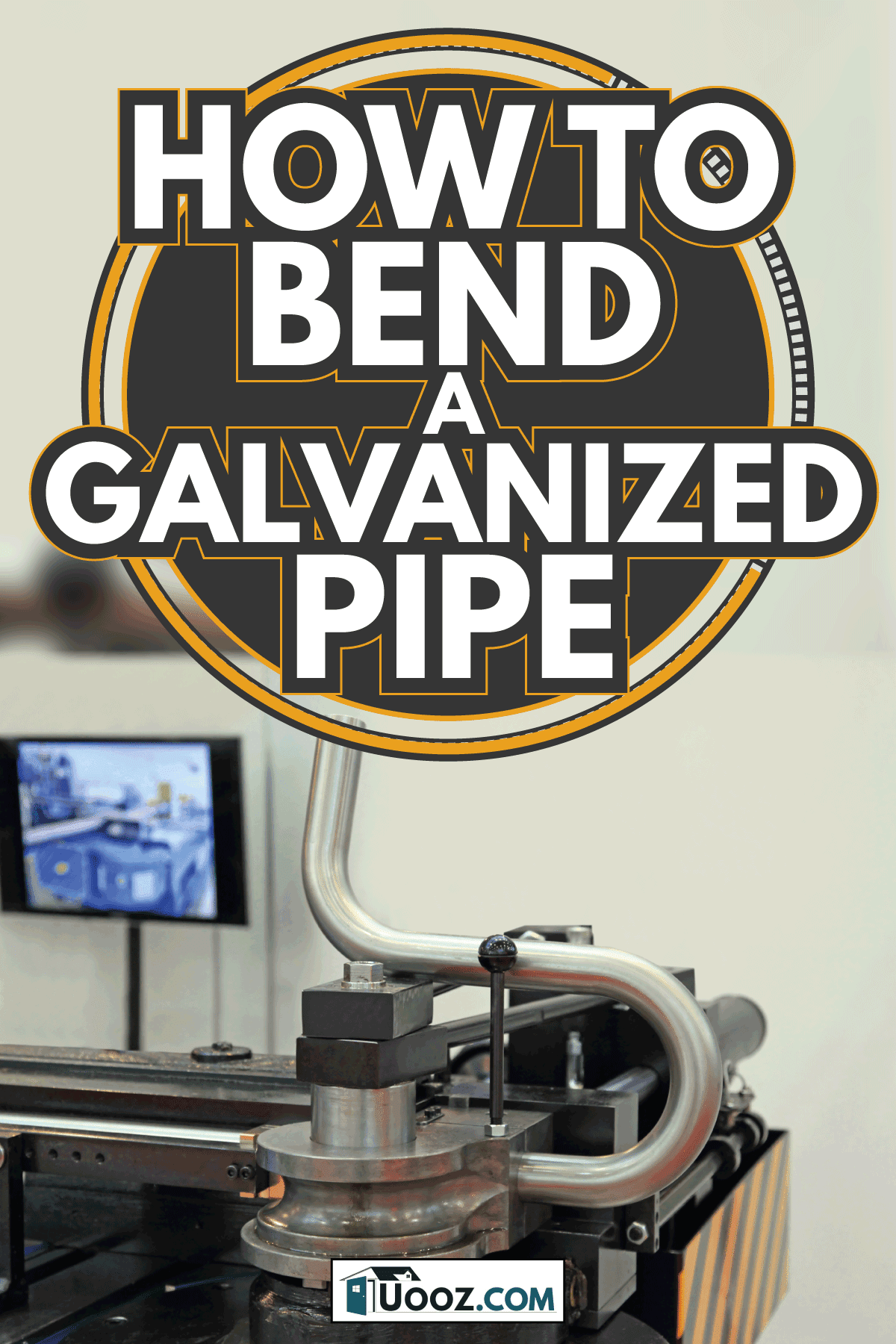 large pipe bender in action bending galvanized iron. How To Bend A Galvanized Pipe