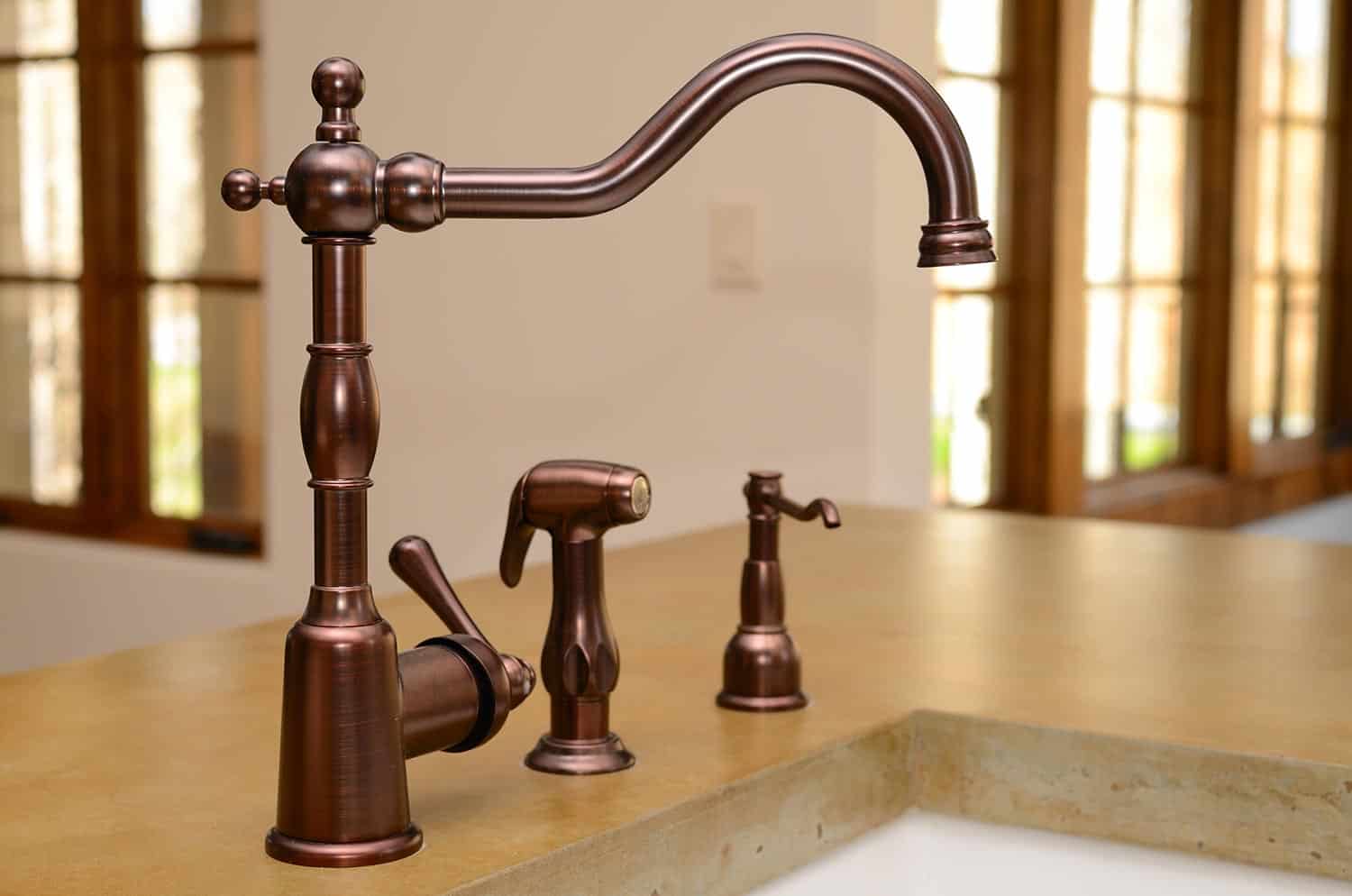 Copper kitchen faucet