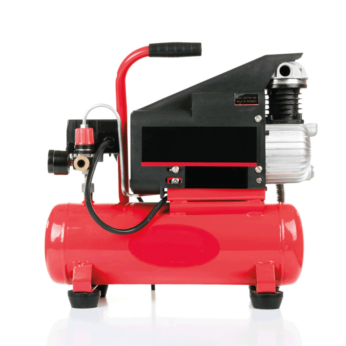 red air compressor on a white background