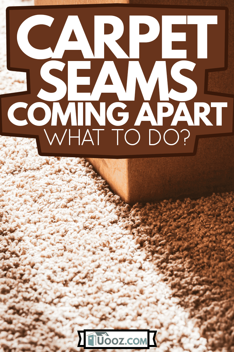 Closeup of a Cardboard Box On a Carpeted Floor,Carpet Seams Coming Apart - What To Do?