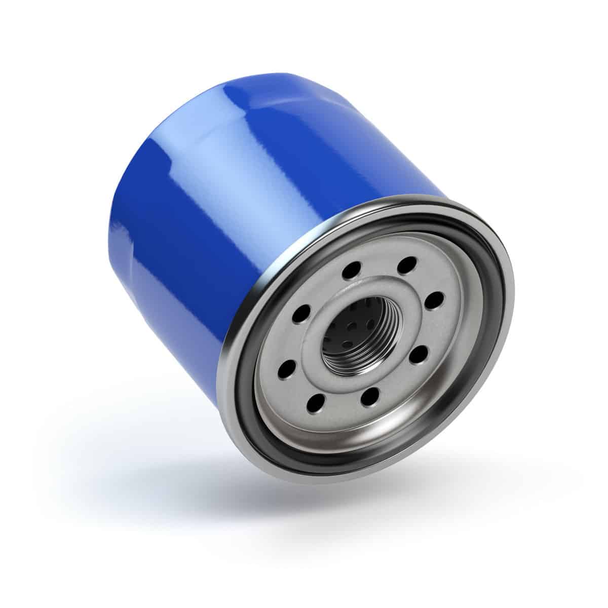 Oil filter isolated on white background. Automobile spare par