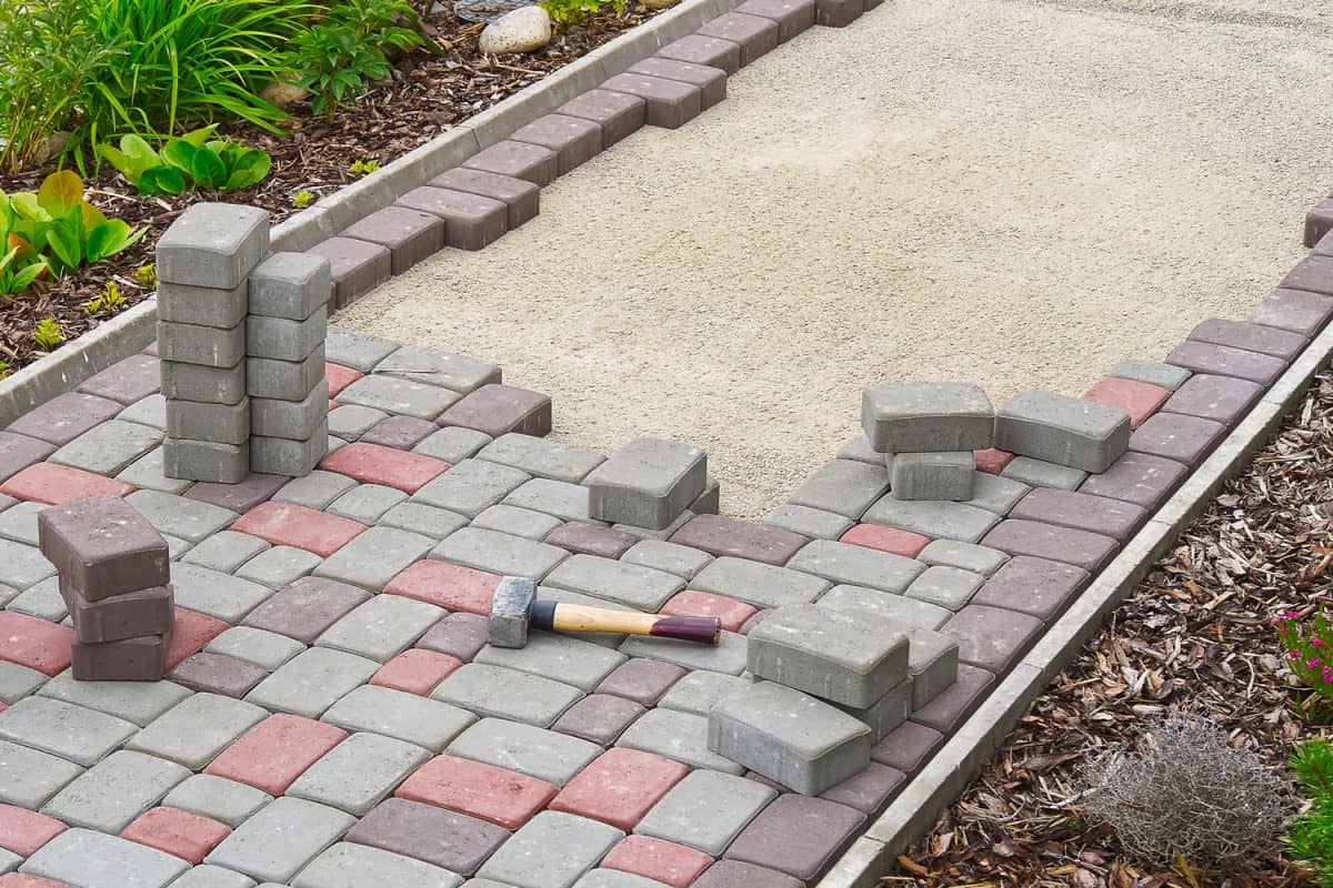 Stone masonry blocks used in building a pathwalk