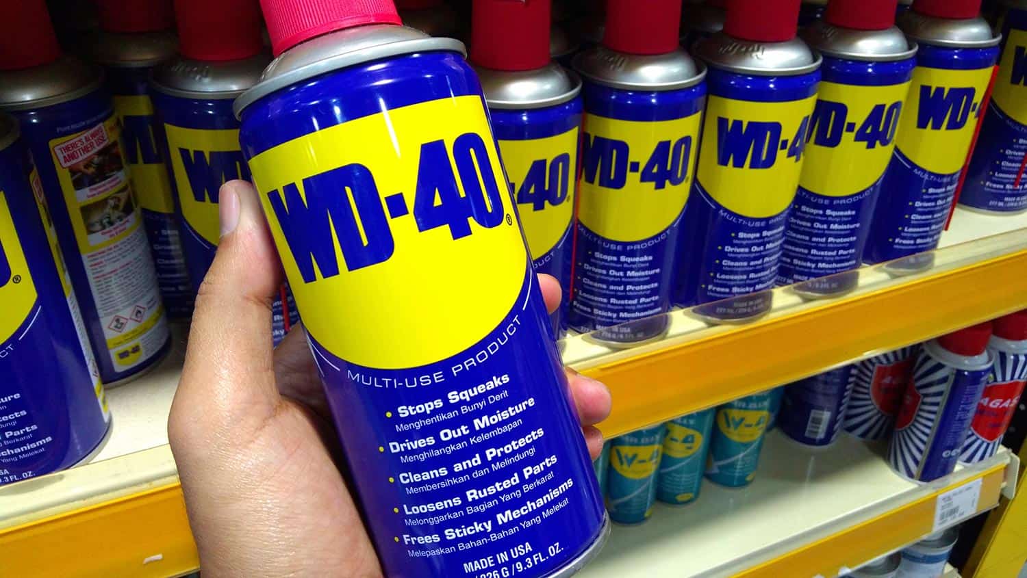 Hand hold WD-40