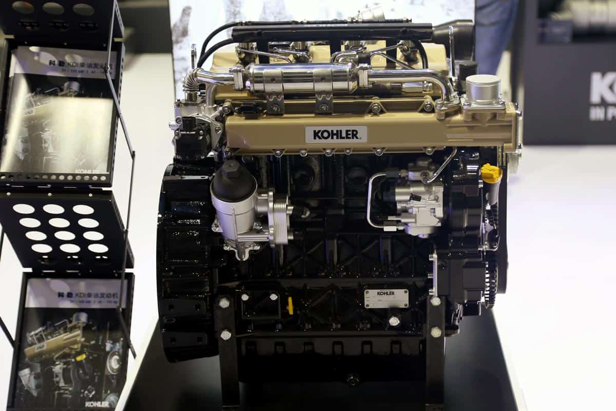 Kohler engine displayed at store