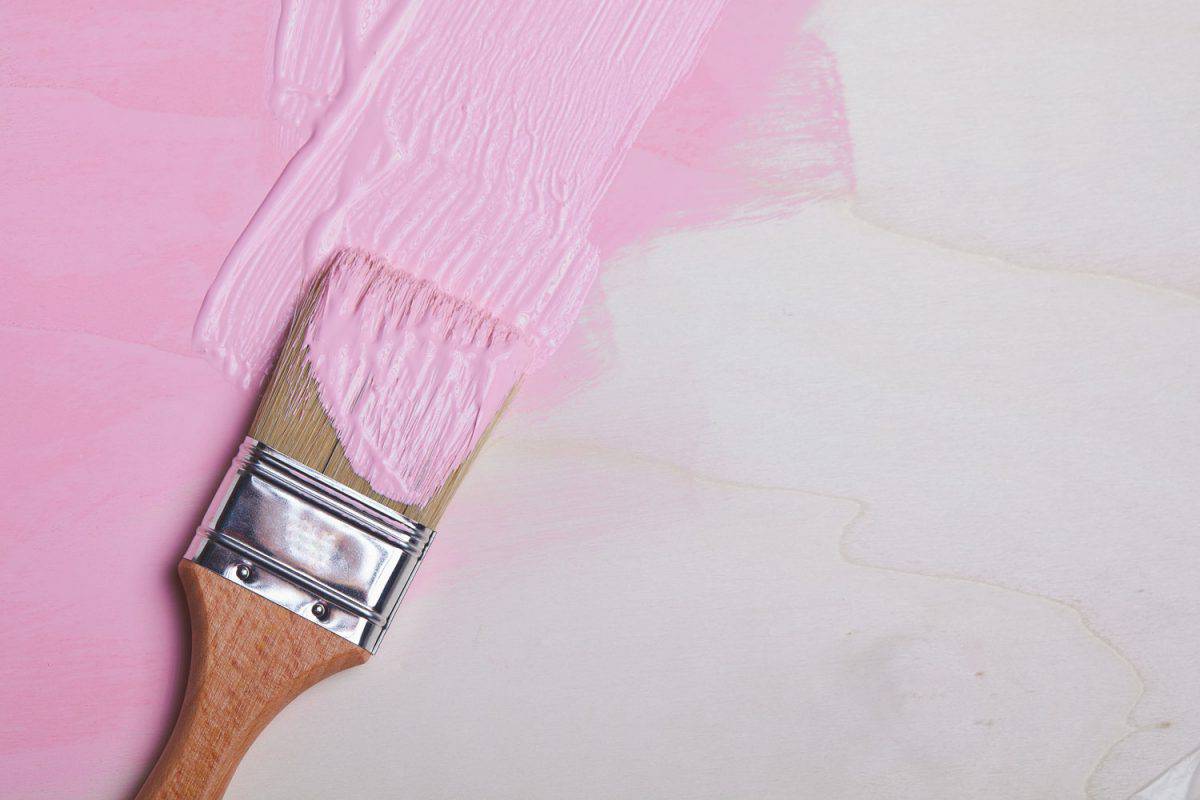 Painting pink With paint brush