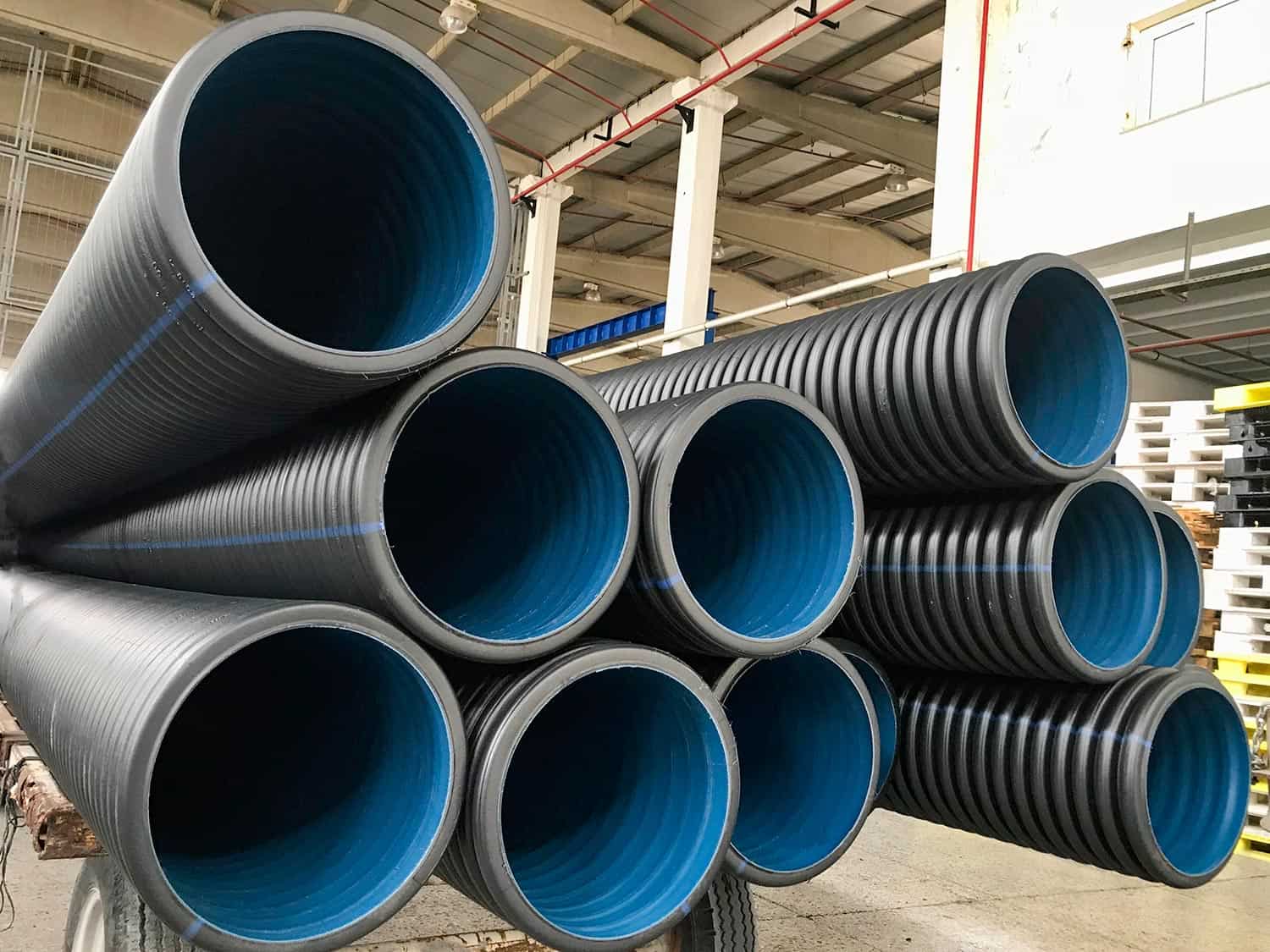 Corrugated pipes for wastewater