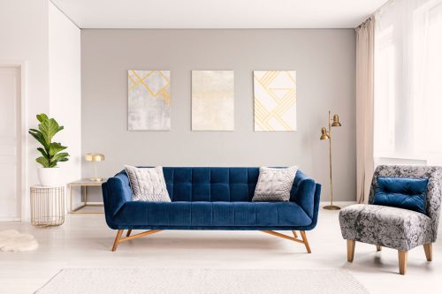 Read more about the article What Goes With A Blue Couch In The Living Room? [5 Choice Colors ]