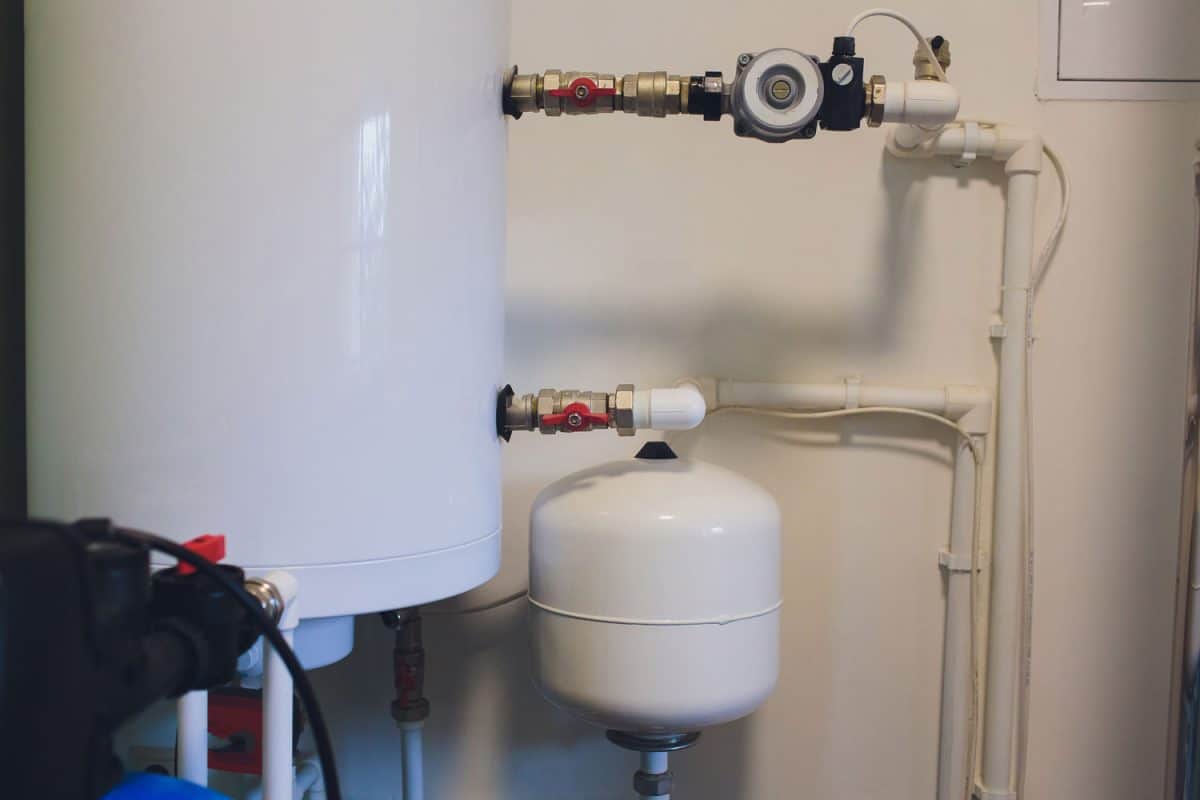 Gas water heater inside a residential house