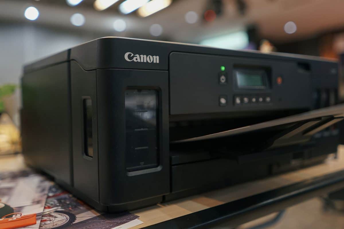 Canon printer placed on the office table