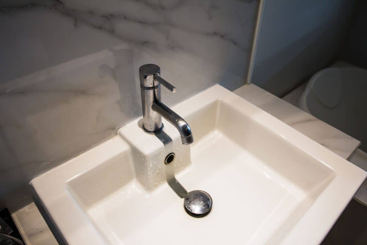 Modern wash basin in the bathroom