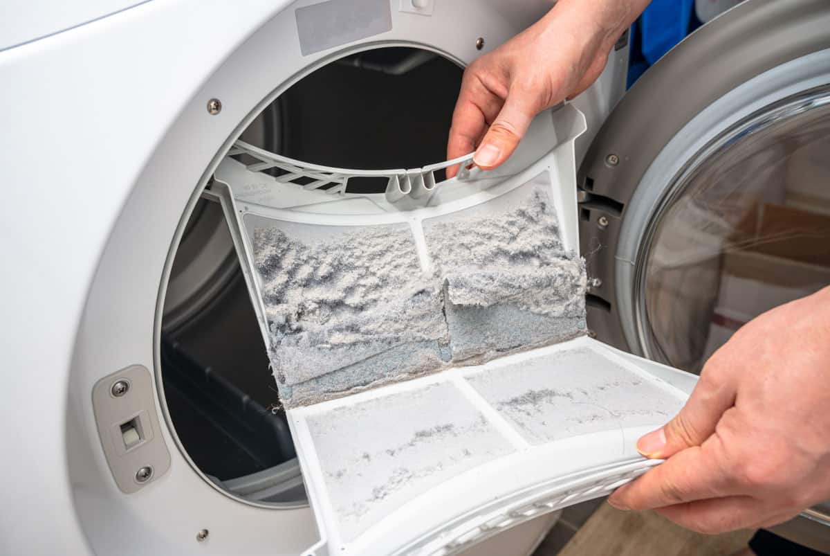 filter cleaning of a ventless washing machine