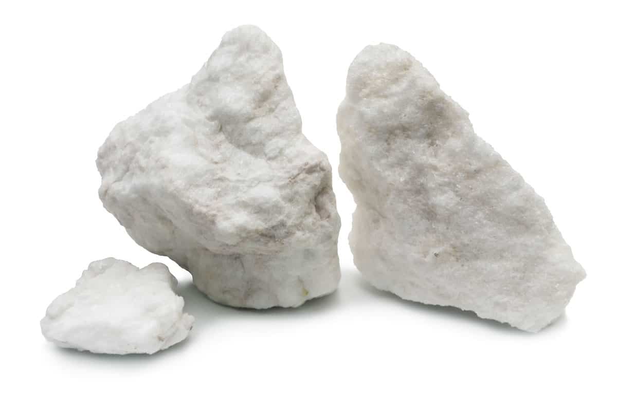 Gypsum ore on a white background