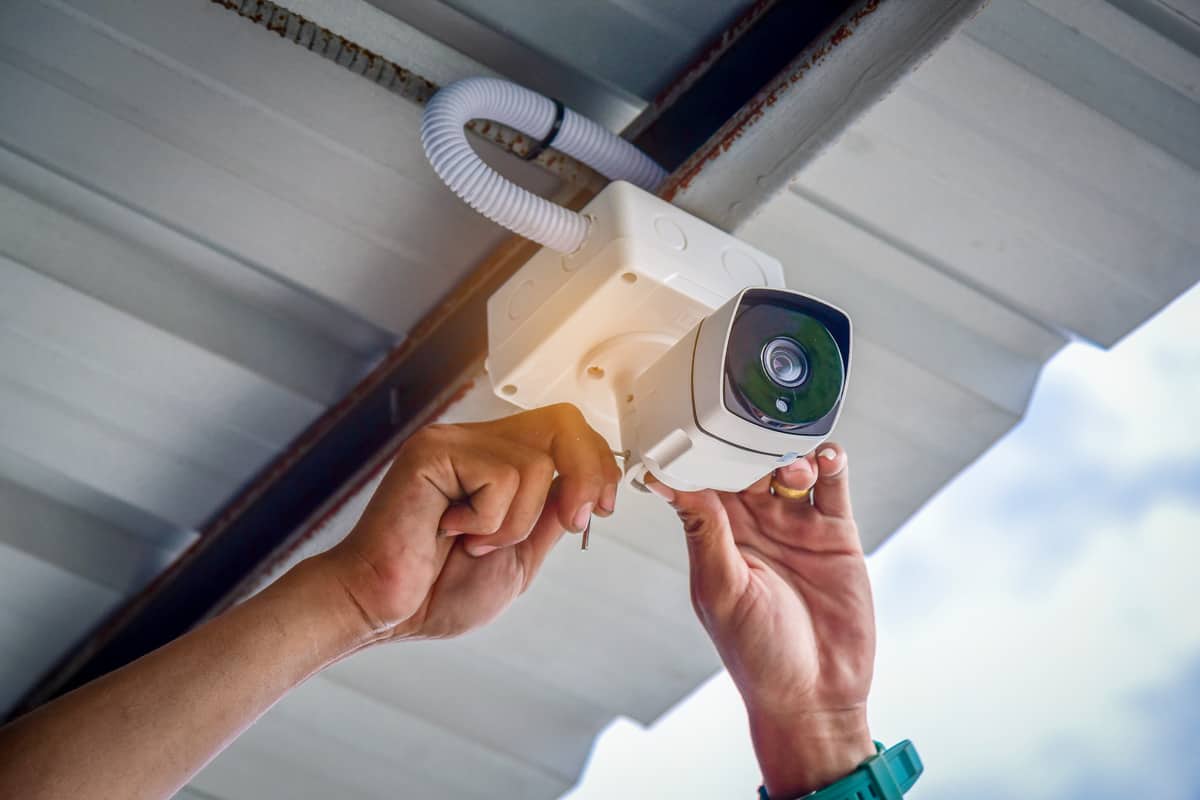 Installing a CCTV on the side of the house