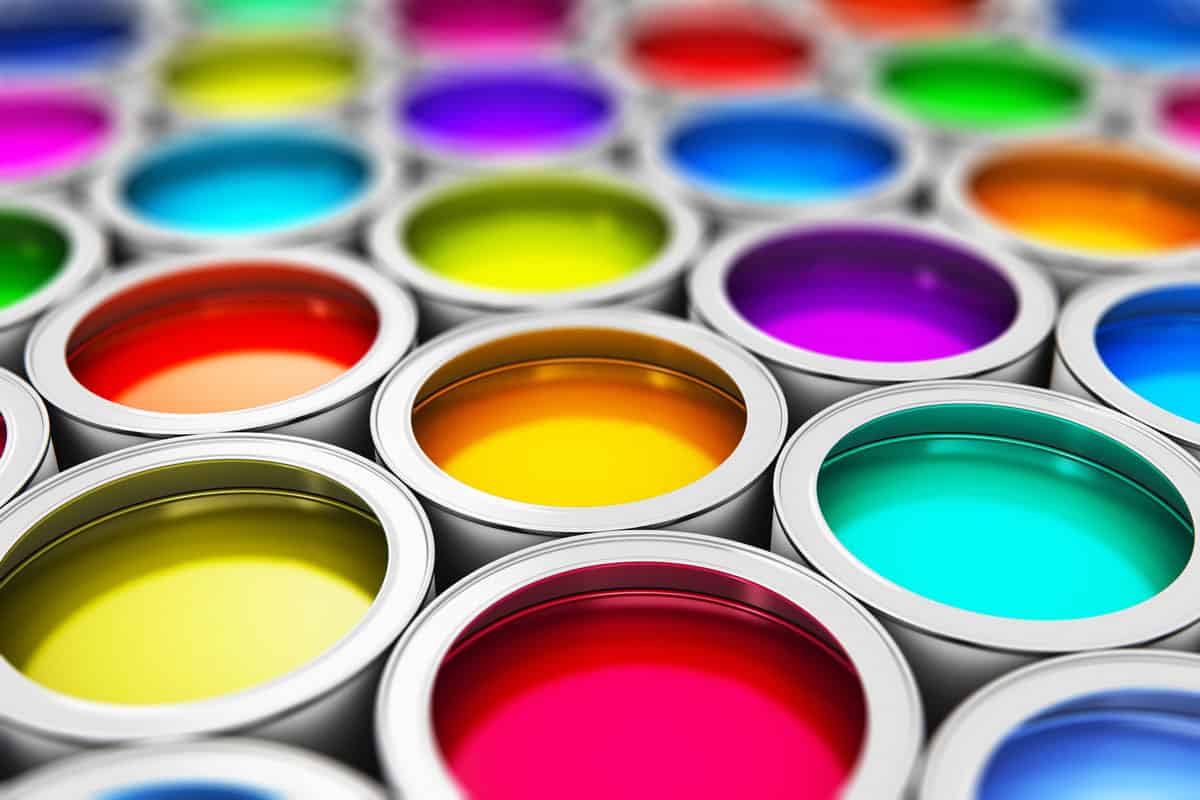 all types of color of a paint in a can
