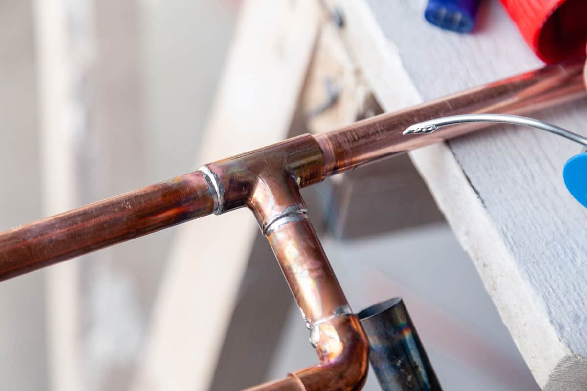 professional soldering copper pipes gas burner