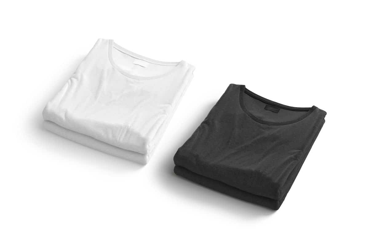 Blank black and white folded square t-shirt