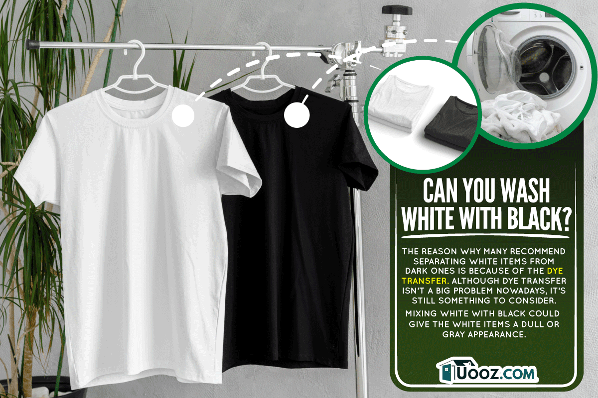 White and black T-shirts on hangers for design presentation, Can You Wash White With Black?