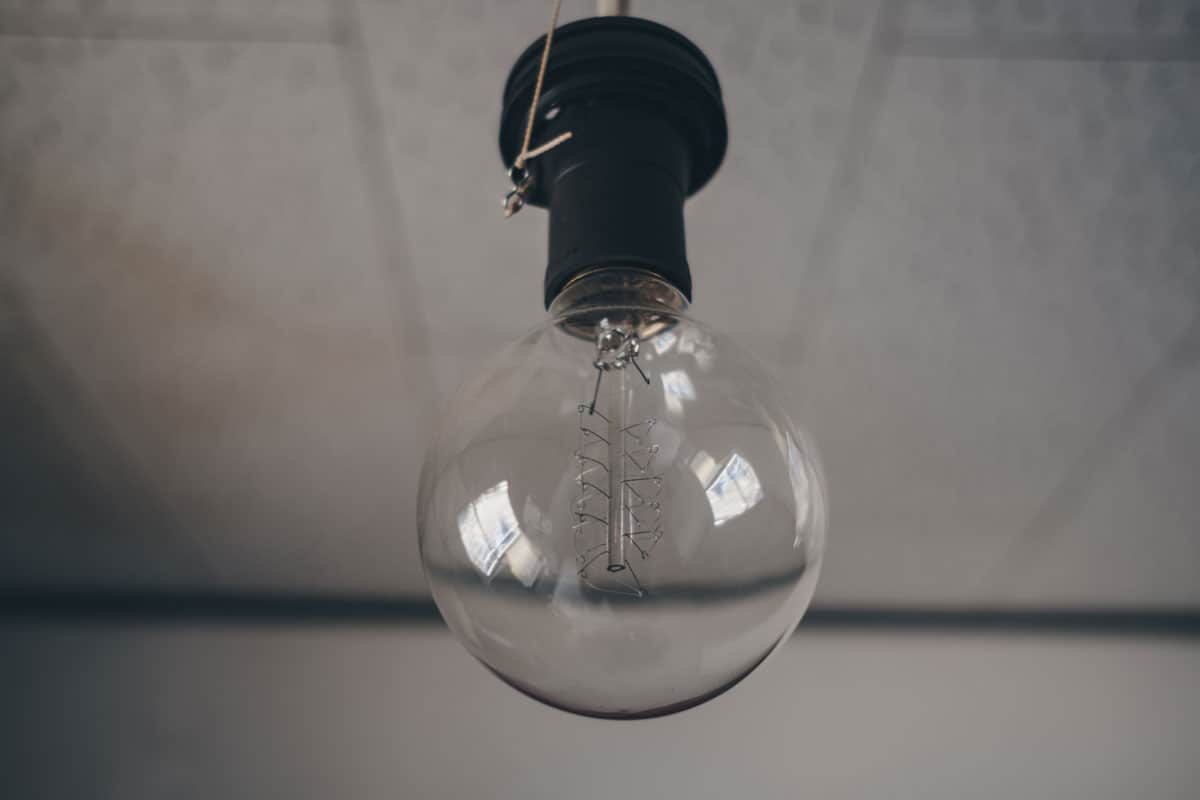 transparent light bulb glass turn off