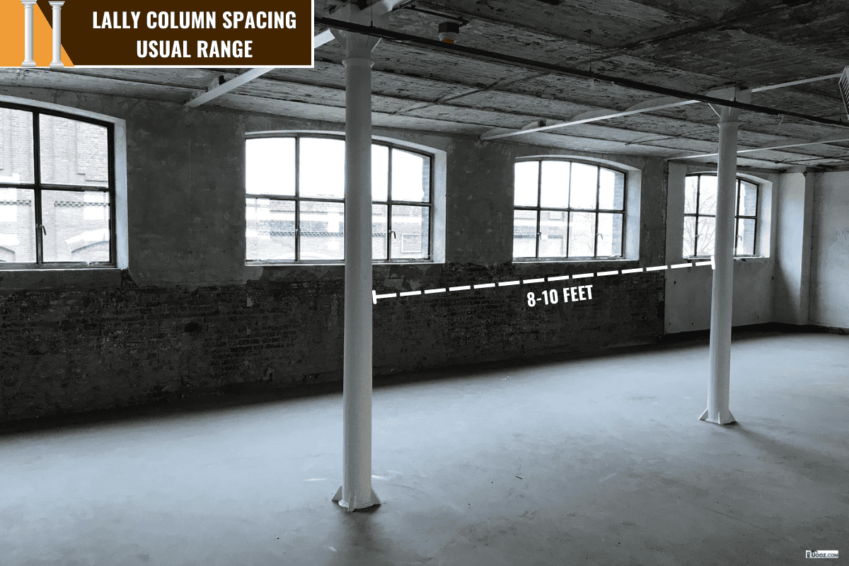 Old industrial architecture - How Far Apart Should Lally Columns Be