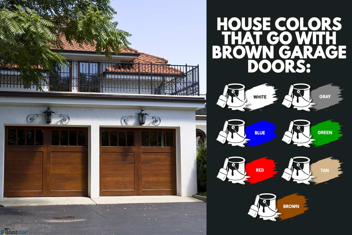 A traditional American garage with dark wooden door, What House Colors Go With Brown Garage Doors?