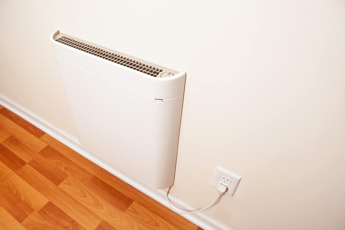 White minimalist baseboard heater