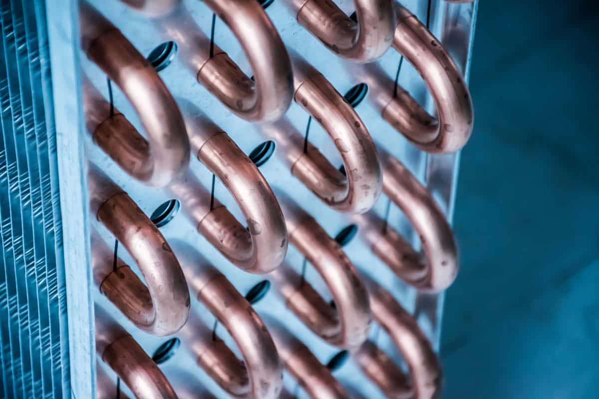 ac condenser coils photographed up close