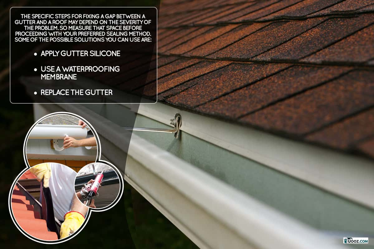 a view of a rooftop gutter, How To Fix Gaps Between Gutter And Roof?