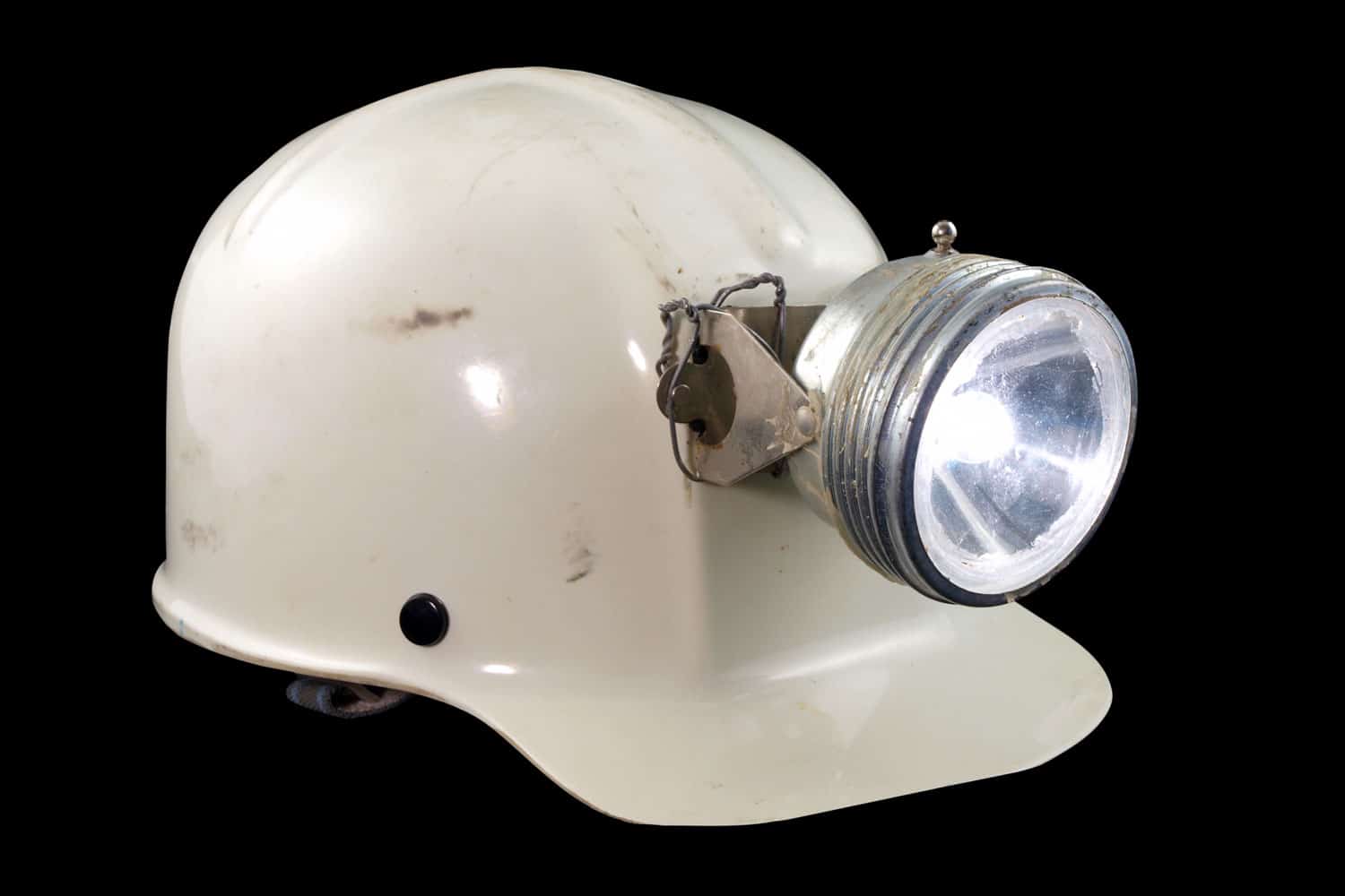 Vintage caving mining hard hat from the 1970's.
